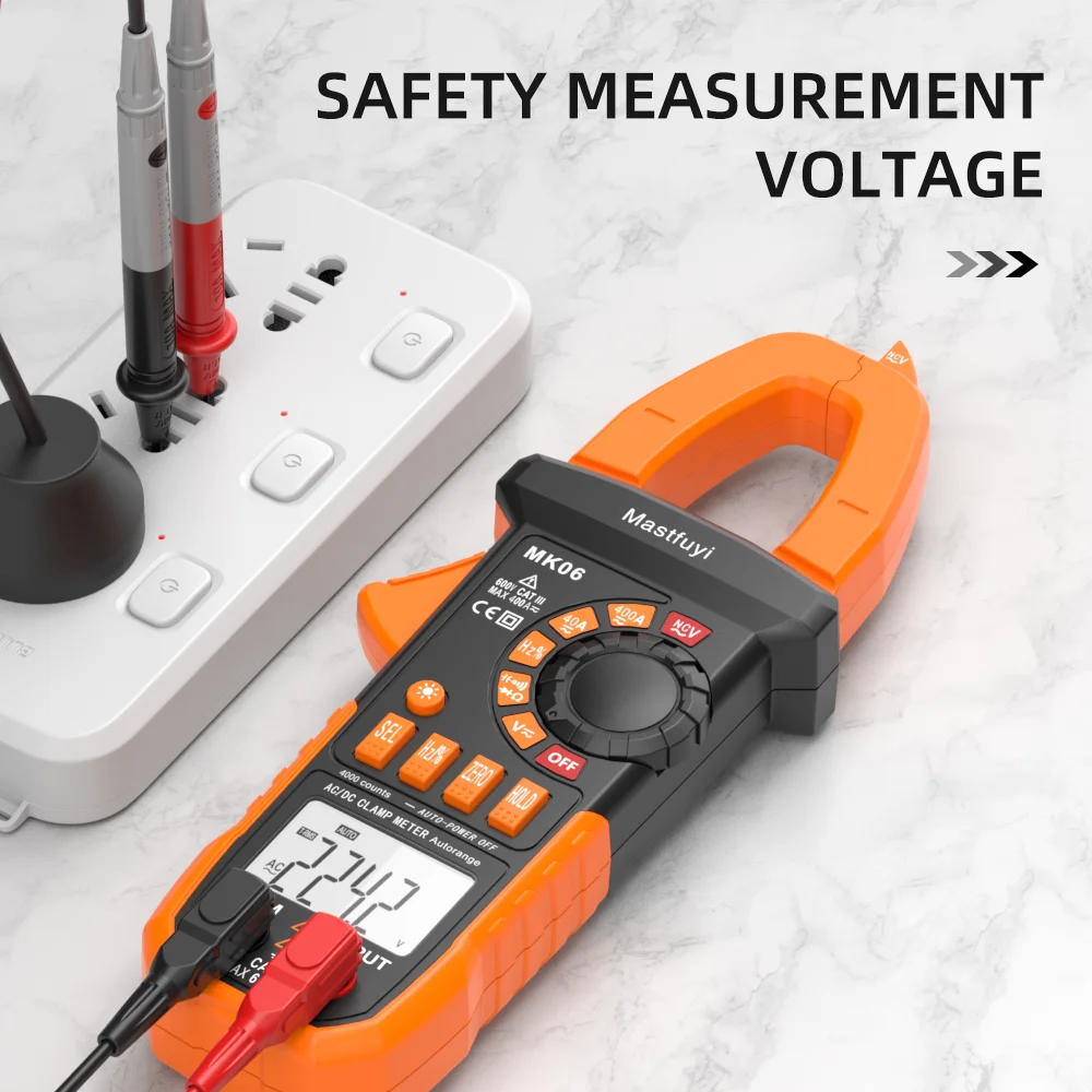 AC/DC Digital Clamp Meter T-RMS 4000 Counts Auto-ranging NCV AC DC Current Voltage Resistance Capacitance Frequency Multimeter |