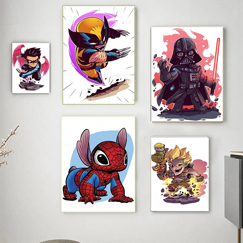 

Home Decor HD Printed Classic World Famous Marvel Cartoon Anime Canvas Paintings Modular Pictures Wall Art Poster Pop Artwork