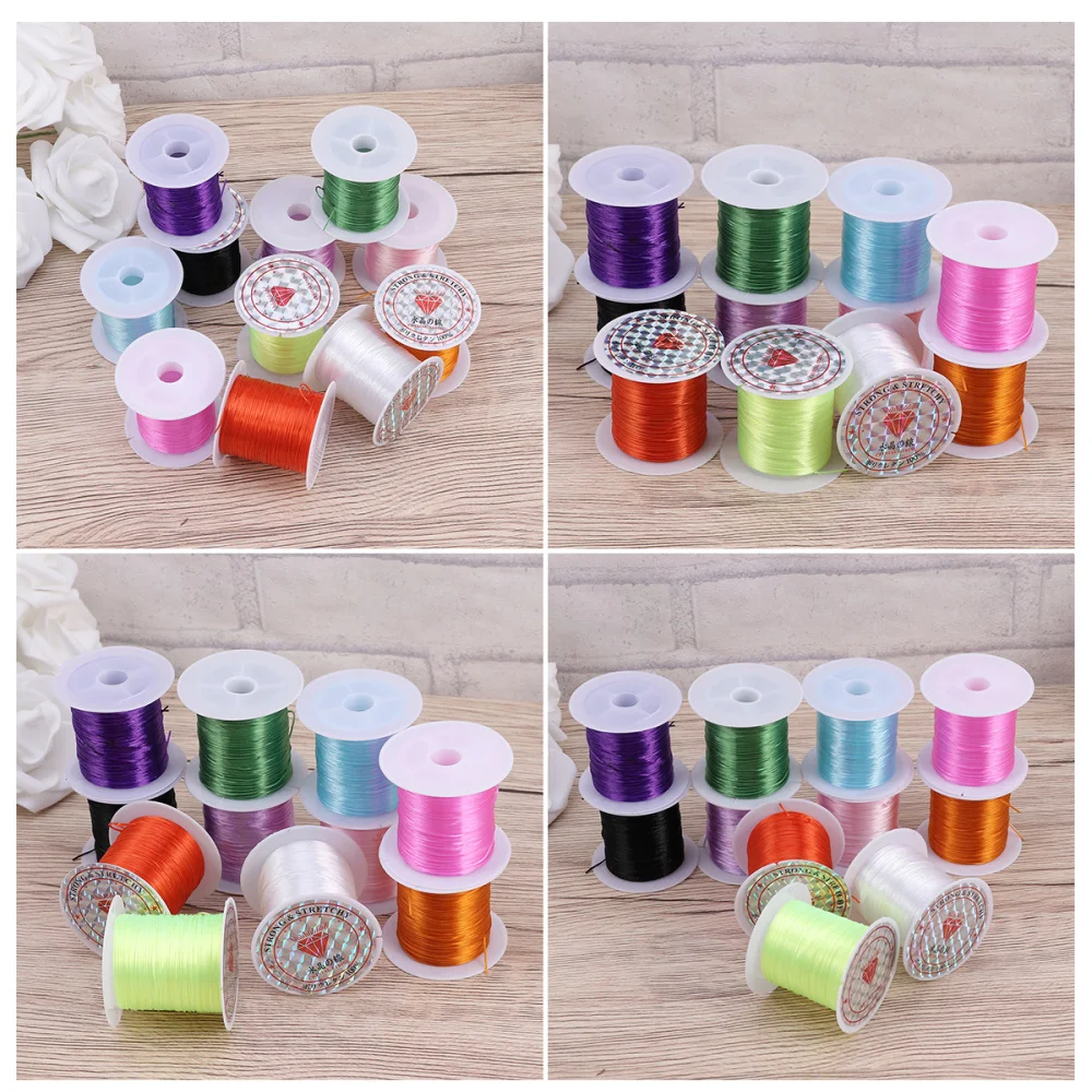 

11 Rolls 10M in 1 Roll Elastic String DIY Jewelry Accessories Crystal Colorful String for Bracelet Necklace Jewelry