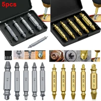 5pcsset material damaged screw extractor drill bits guide set broken speed out easy out bolt stud stripped screw remover tool