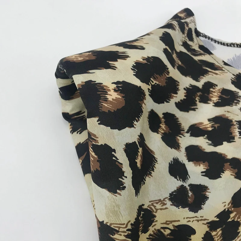 

Women's Summer Fashion Round Neck Leopard Print Sleeveless Top