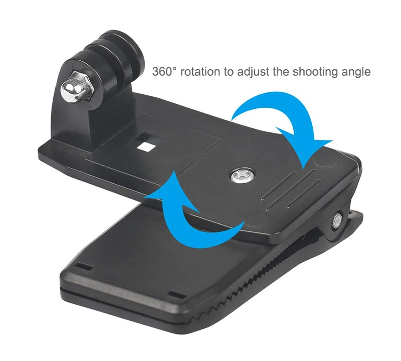 360 градусов Поворотный рюкзак шляпа зажим Крепление для GoPro Hero 8 7 6 5 4 Yi 4K Sjcam Eken DJI Osmo аксессуары для экшн-камеры