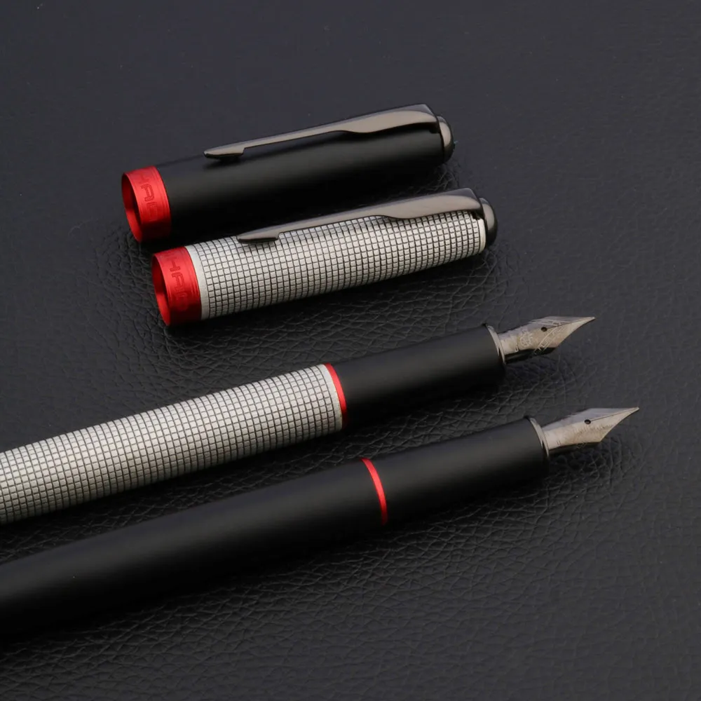 Luxury JINHAO 75 Fountain Pen Checkered Grab Ash Feather Arrow Tungsten Steel Black Nib Classic Ink Office School Supplies Pen