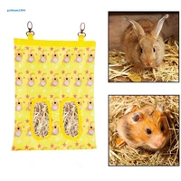 p15d hay feeder hanging rabbit hay feeder washable bag for small pets bunny hamster reduce hay waste 2 colors