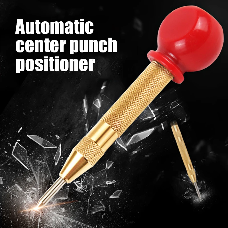 

Automatic Center Pin Wood Press Dent Marker Woodwork Tool Punch Spring Loaded Marking Starting Holes Tool Home Hand Tools