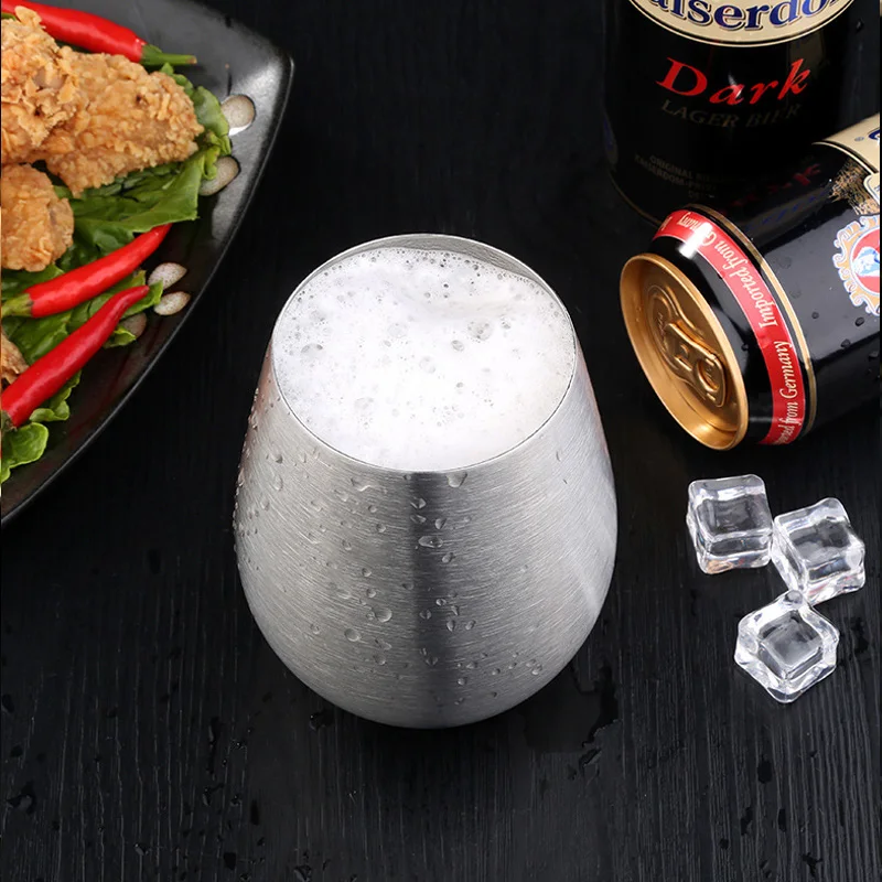 

Thick 304 Stainless Steel Beer Mug Without Lid Single Layer Cold Drink Juice Soy Milk Cup Children's Cup Kitchen Creative Tools