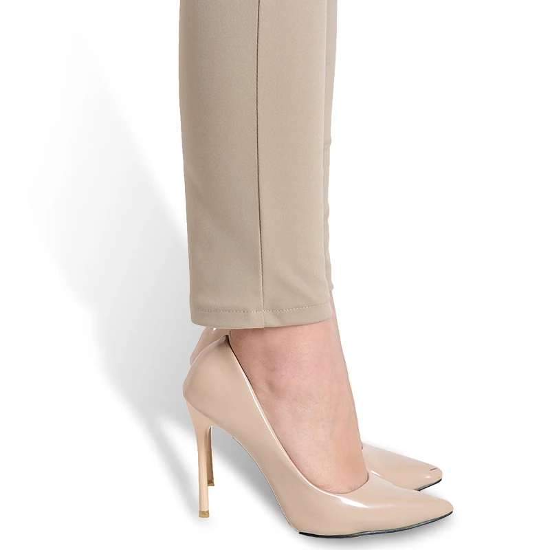 

Woman Summer Plus Size Casual Mid Elastic Waist Solid Pencil Pants Female Thin Stretch Ankle-length Trousers Lady Pencil Pant
