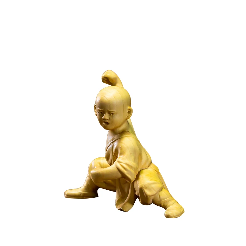 Деревянная статуя Kungfu Monk Small Boxwood Carving украшение для дома китайские украшения | Дом