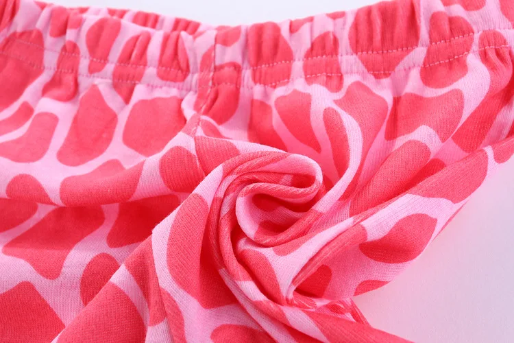 

Summer Cotton Children Baby Girl Pajamas Pyjama Enfant Fille Short Sleeve Giraffe Cartoon 2-7y