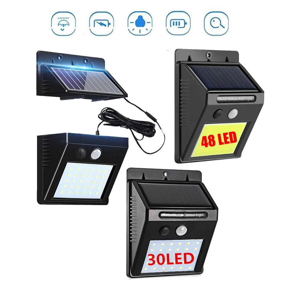 Светодиодный светильник на солнечной батарее беспроводная лампа с датчиком