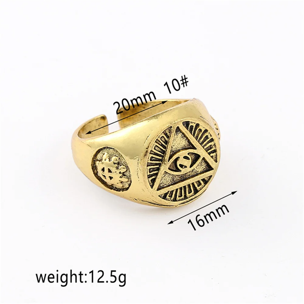 Винтажное регулируемое кольцо в стиле панк глаз хора египетская пирамида все