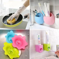 toothbrush holder wall hange hooks kitchen organizer anti blocking sink strainers multi use silicone lazy dishwashing gloves