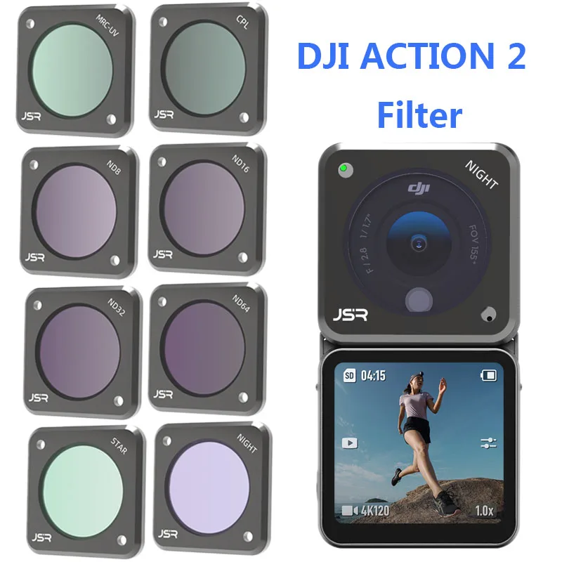 Фильтр для DJI Action 2 Camera CPL UV ND SART NDPL ночные фильтры алюминиевый оптический