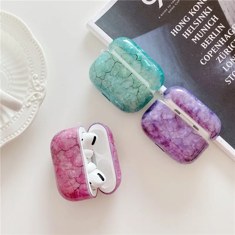 Чехол для Apple Airpods с абстрактным мраморным узором, чехол для наушников, чехол для Air pods Pro, Роскошный чехол для наушников с раковиной, чехол для наушников s Funda