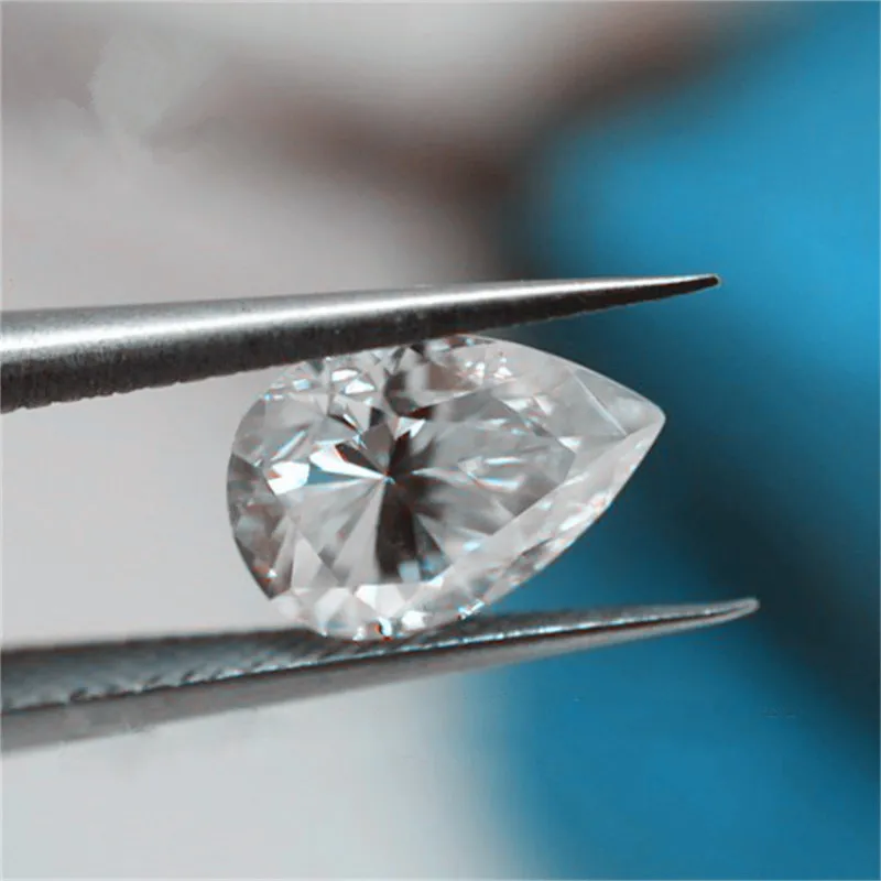 Драгоценный камень 2 карата 7x10 мм грушевидной огранки Муассанит бриллиант D цвет