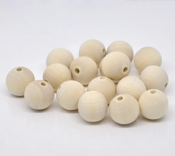 

DoreenBeads 50PCs Round Wood Loose Spacer Beads DIY Jewelry Making Wooden Accessories ,Fast Shipping, 17mm-18mm (B12713), yiwu