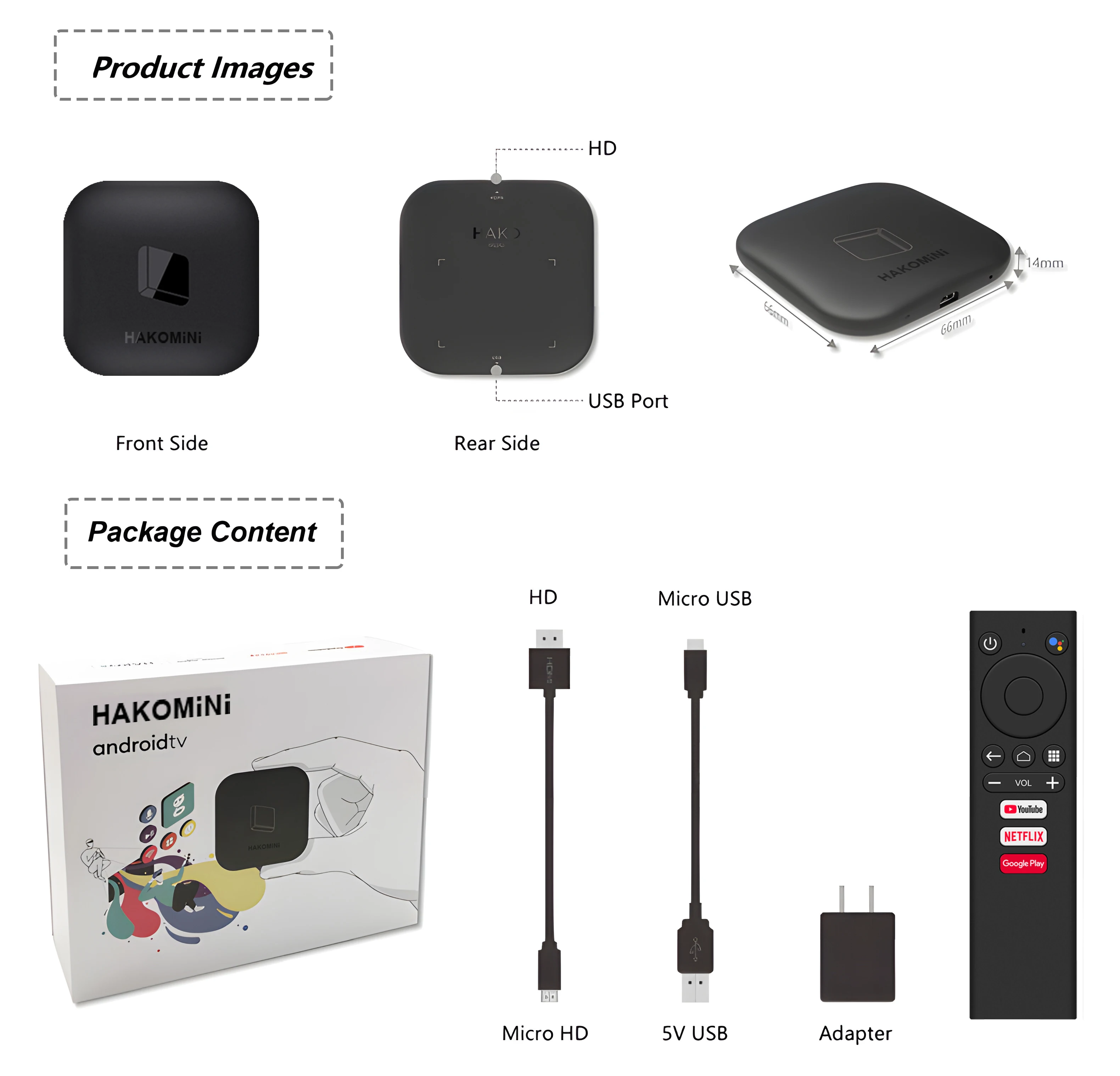 Genuine Google Certificate Android TV OS Android TV Box HAKOMiNi Amlogic S905Y2 5G WIFI 4K Youtube Google Assistant Chromecast images - 6