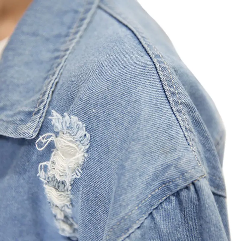 Harajuku женская джинсовая куртка бомбер с дырками и аппликацией принтом Where Is My Mind Lady