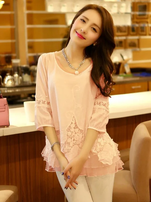 

Discount women's Chiffon shirt during the spring and autumn decorates body is bud silk unlined upper garment seven sleeve