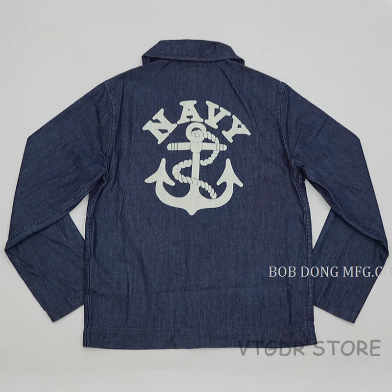 

Мужская джинсовая куртка DONG US, темно-синяя куртка, винтажный комбинезон USN, джемпер времен Второй мировой войны, форменное пальто