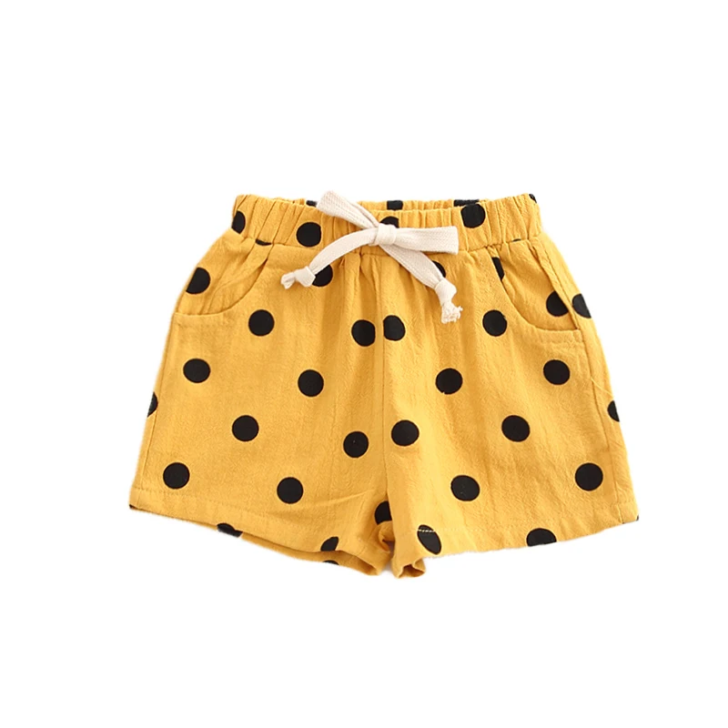 Детские хлопковые шорты в горошек с высокой талией|Шорты| |