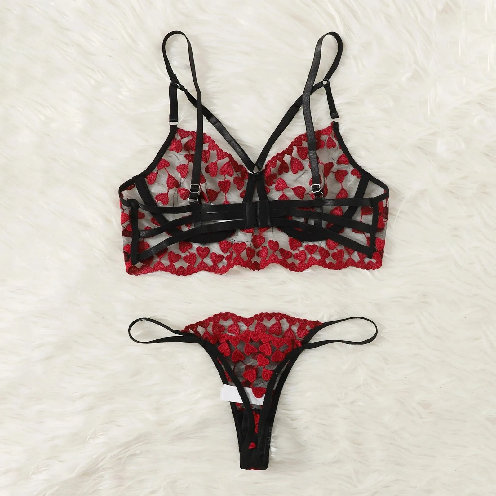 Женское Эротическое нижнее белье с вышивкой в виде сердца | Тематическая одежда и