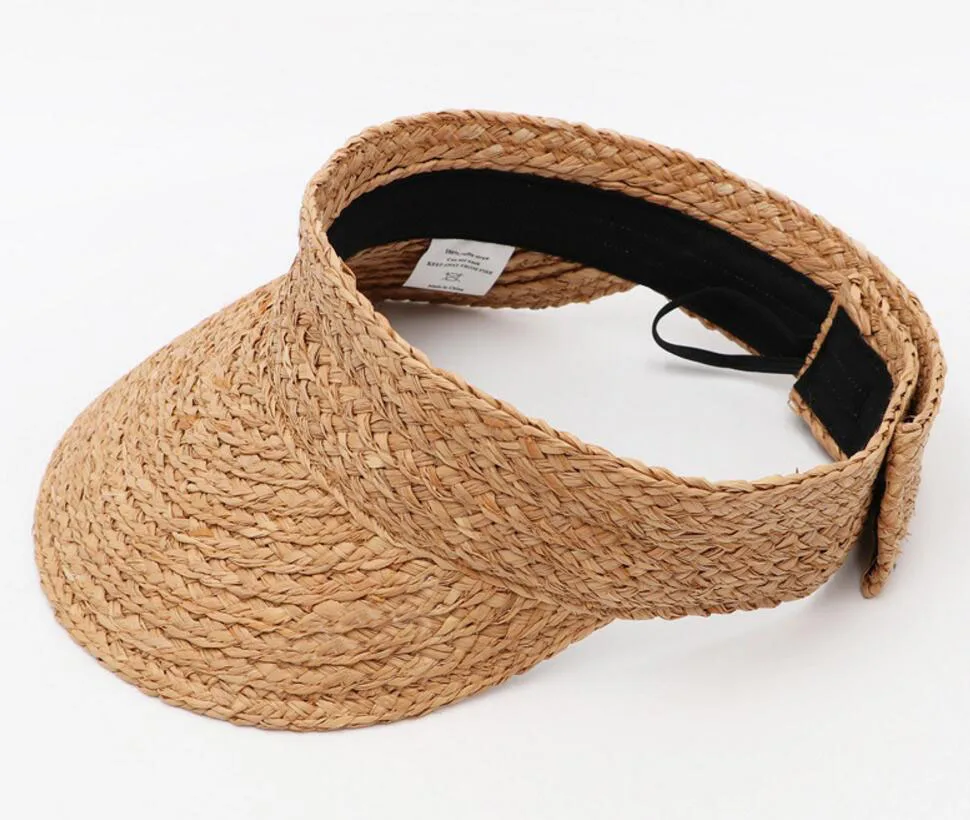 6 шт. Pocketable природа Солнце Соломенные из пальмового волокна козырьки дешевые