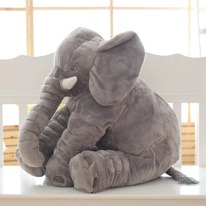 

40cm/60cm Large Plush Toy Elephant Doll Kids Sleeping Back Cushion Cute Stuffed Elephant Baby Accompany Doll Xmas Gift
