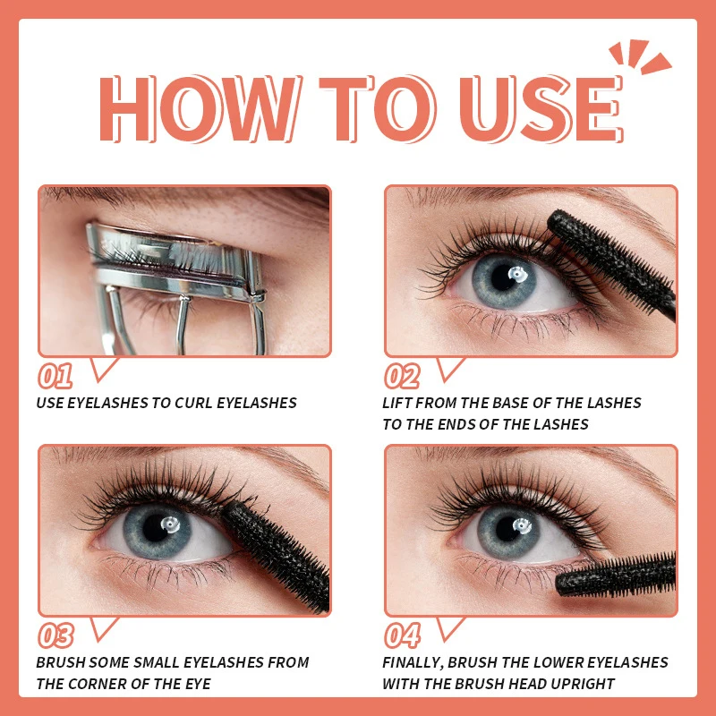 

2021 Slim Curling Mascara Waterproof Sweatproof not Easy to Take off Naturally Long and Plump Eyelash Base Cosmetics