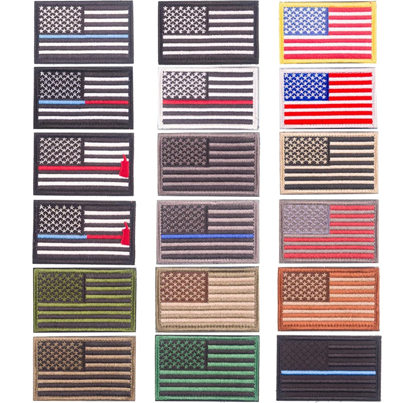 3D Вышивка Американский флаг Военная тактика нашивка глажка или шитье на любой