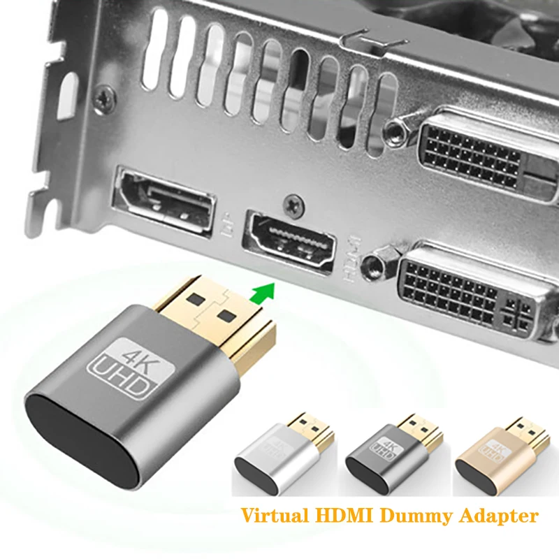 

10pcs VGA HDMI-Compatible Virtual Display Adapter DDC EDID Dummy Plug Graphics Card GPU Rig Emulator For Bitcoin ETH BTC Mining