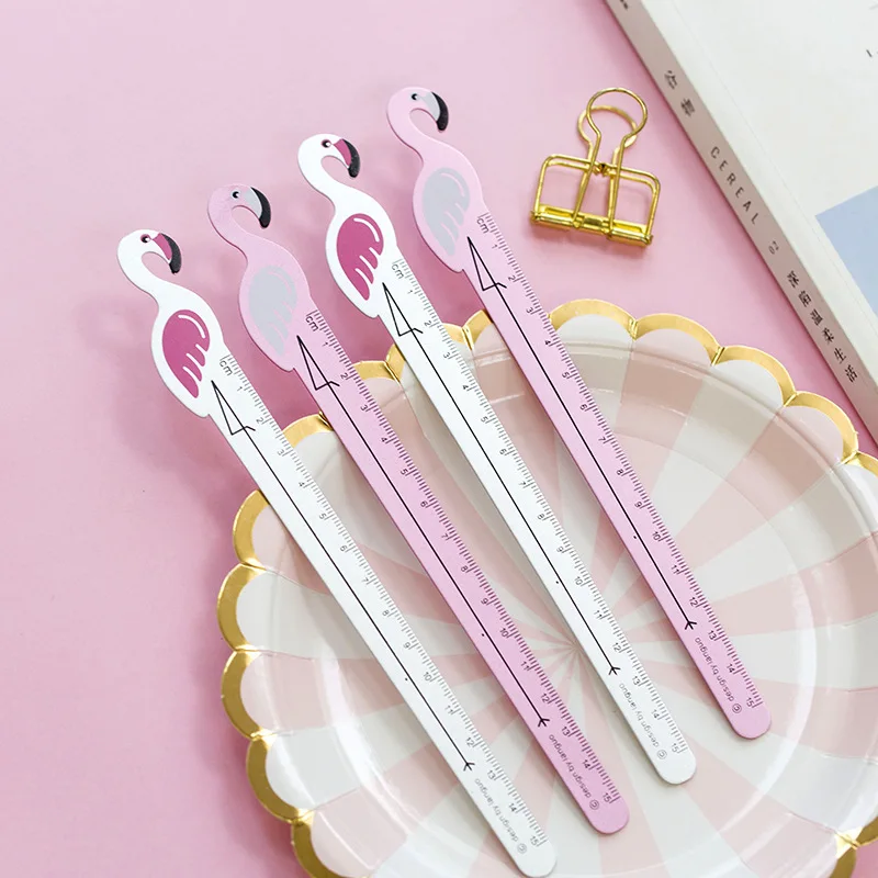 Красивая линейка в виде фламинго 1 шт. 15 см кавайные канцелярские принадлежности