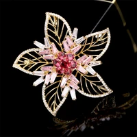 donia jewelry fashion inlaid zircon bauhinia flower brooch coat suit pin garland brooch simple hundred matching accessories