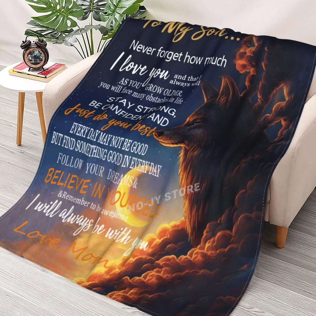 

Wolf And To My Son Throw Blanket Cover Sherpa Blanket Bedding soft 3D Printing Blankets 70x100 220x240 220x260