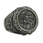 Мужское Велосипедное кольцо Saint Michael The Archangel Knigts Templar Steel Ring Guardian Angel Jewelry