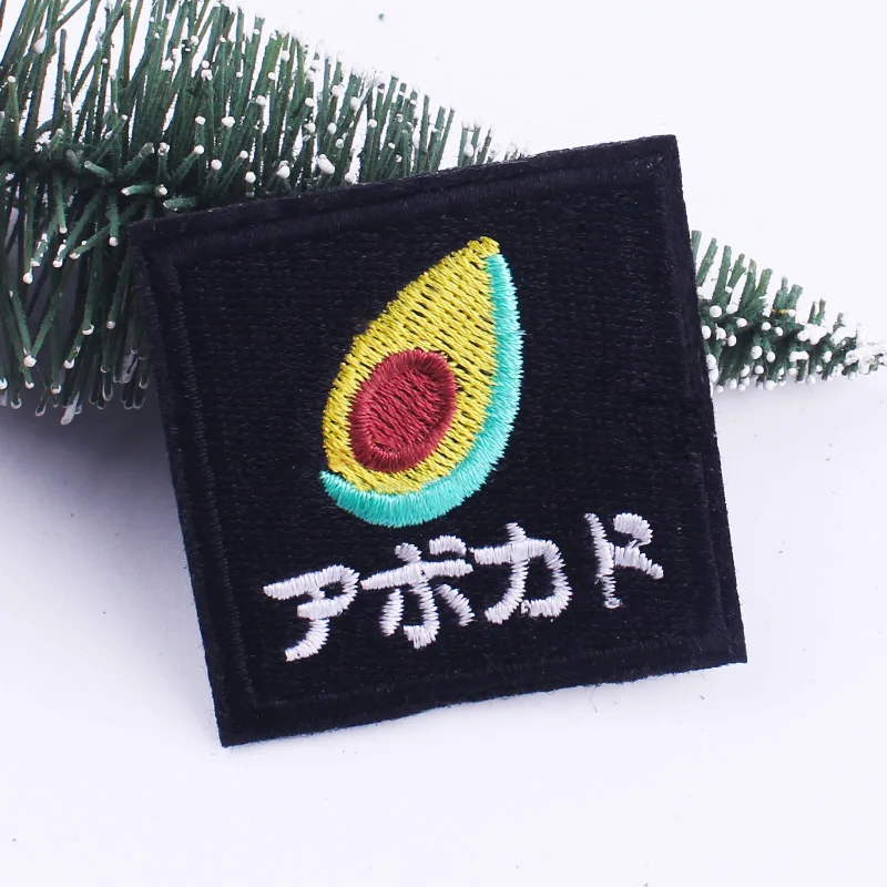 Японские нашивки в полоску с авокадо и бананом для детской одежды вышитые значки