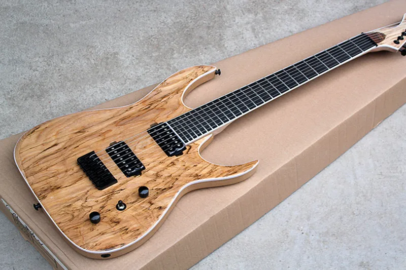 Заводская изготовленная на заказ электрическая гитара с 7 струнами черной