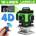 16-линейный 4D лазерный уровень с зелеными линиями, Сверхмощный лазерный уровень с горизонтальными и вертикальными линиями для селфи, лазерный уровень с зеленым лучом 360