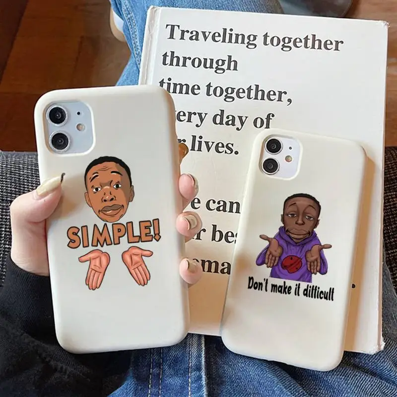 

Funny Khaby Lame Art Phone Case Soft Solid Color for iPhone 11 12 13 mini pro XS MAX 8 7 6 6S Plus X XR