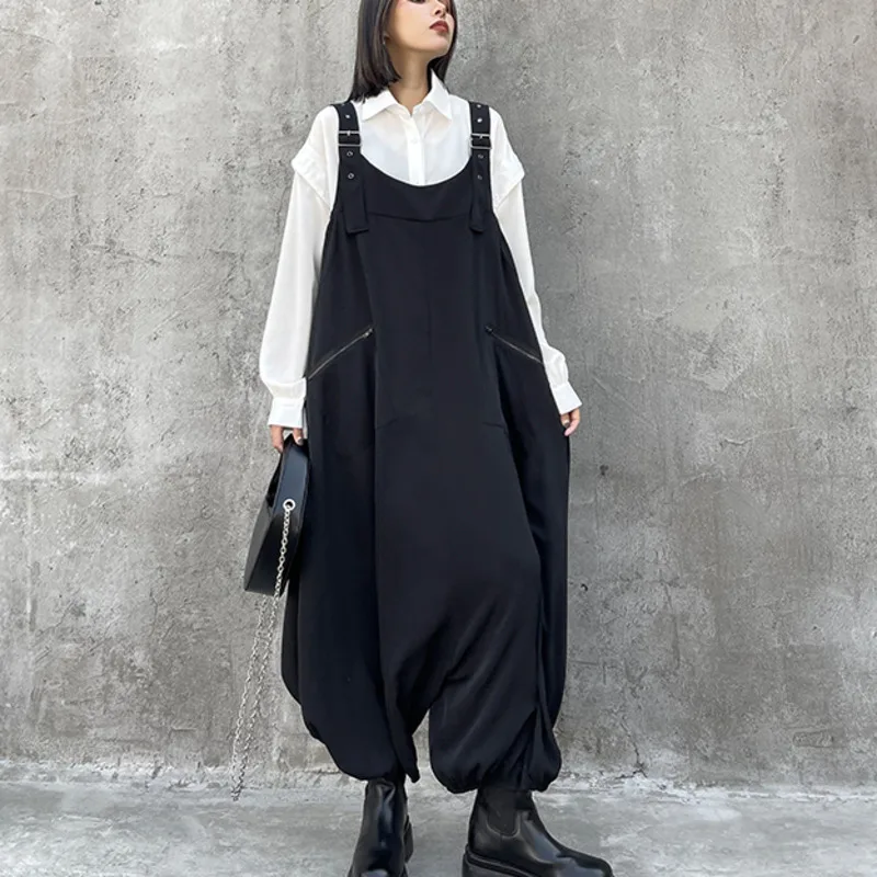 

XUXI Women Overalls Spring Autumn 2021 New Personality Fashion Streetwear Loose Thin Casual Jumpsuit Trousers E505