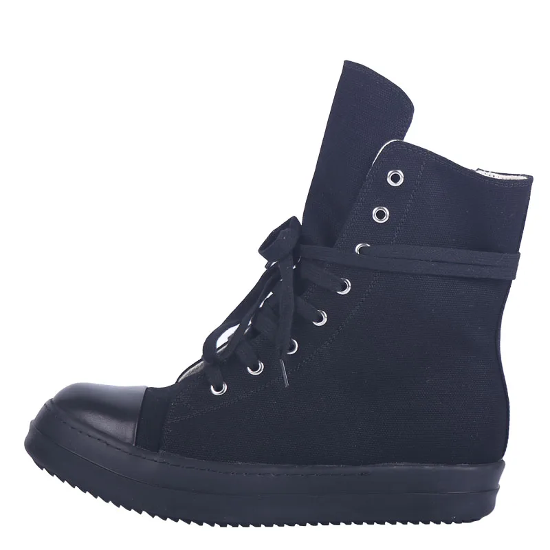 Новинка сезона мужские Модные черные высокие кроссовки на шнуровке мужская