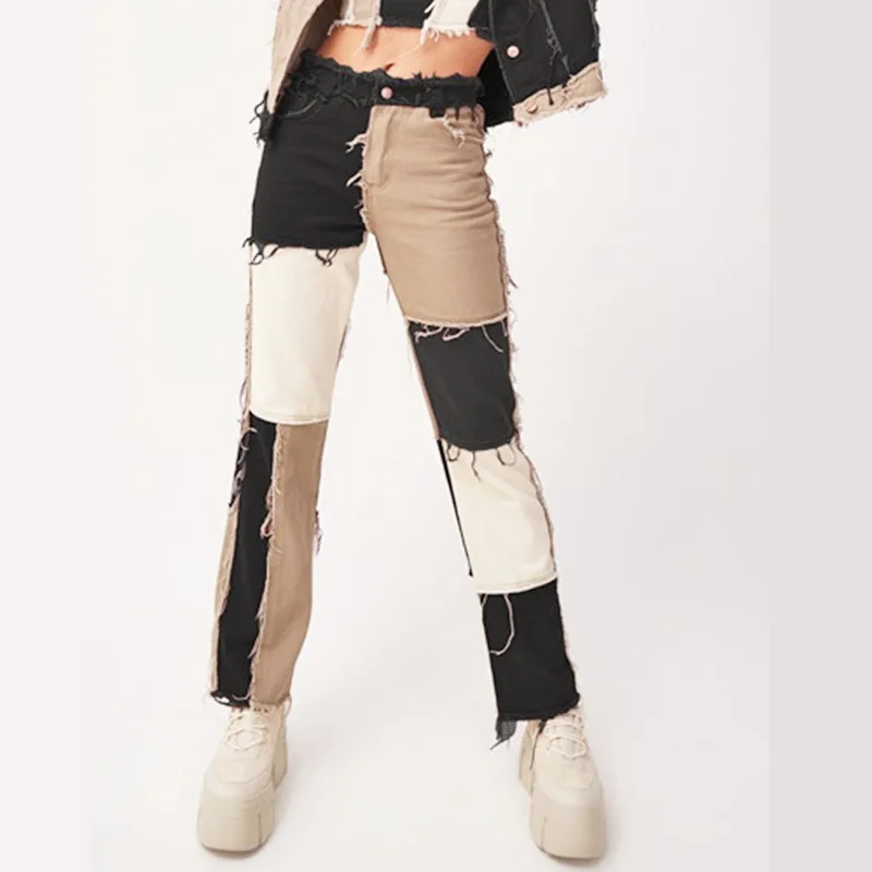 

Ladies high waist jeans, ladies slim stretch denim trousers, casual Bodycon tassels, belt bandages, skinny, motorcycle jeans,