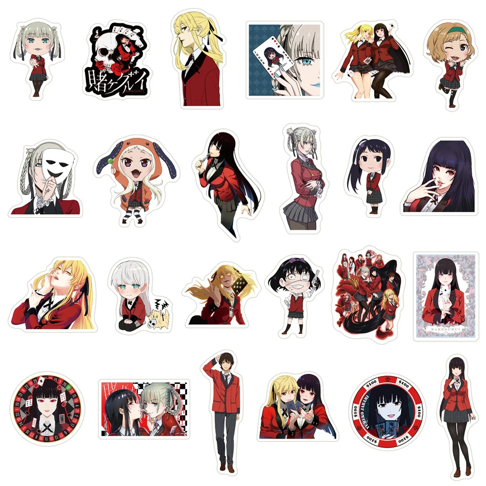 Аниме наклейки Kakegurui 100 шт. водонепроницаемый стикер с граффити для ноутбука