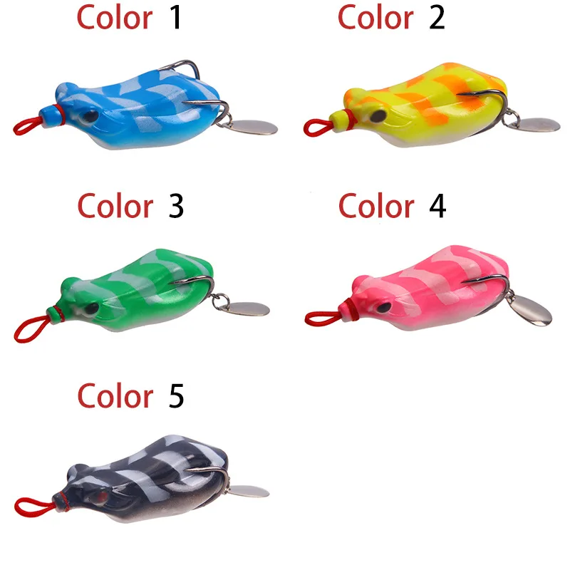 

1Pcs Soft Frog Lure Rotate Metallic sequins Silicone Bait 65mm 13g Crankbaits Fishing Lures Wobblers Artificial Boxed Bait with