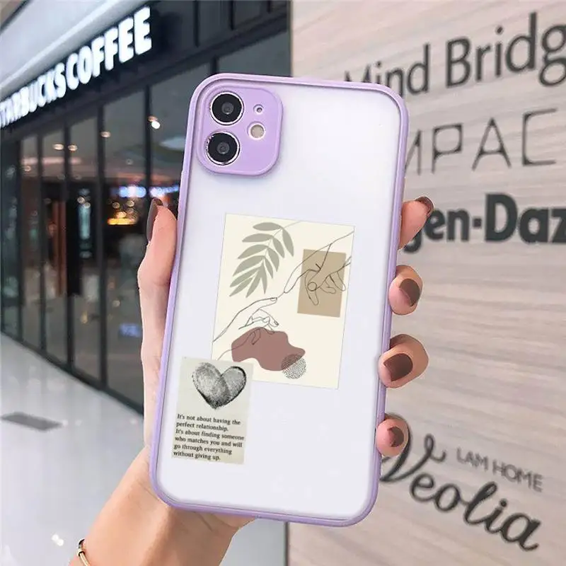 

Artistic Face Letter creativity Phone Cases Matte Transparent for iPhone 7 8 11 12 s mini pro X XS XR MAX Plus cover funda