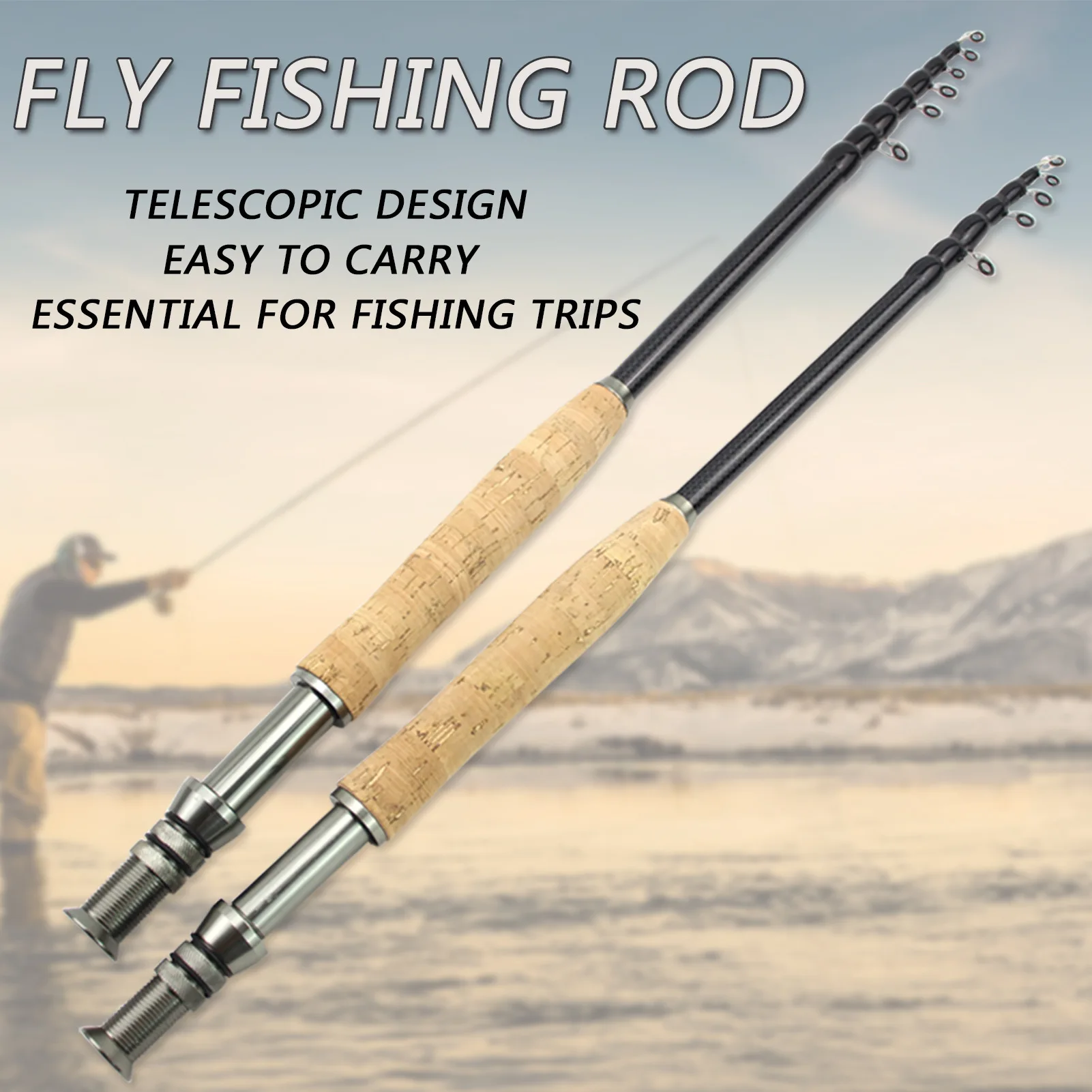 Fly fishing rod 6# 7# 9'6 10' High Canbon 3A cork Handle free