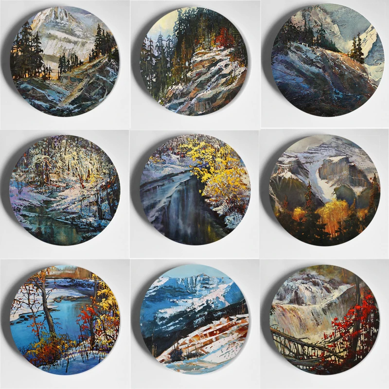 

Linda Wilder Wall Plate Beautiful High Quality Ceramic Decorative Plate Home Living Room Hotel European Style View Art Plate