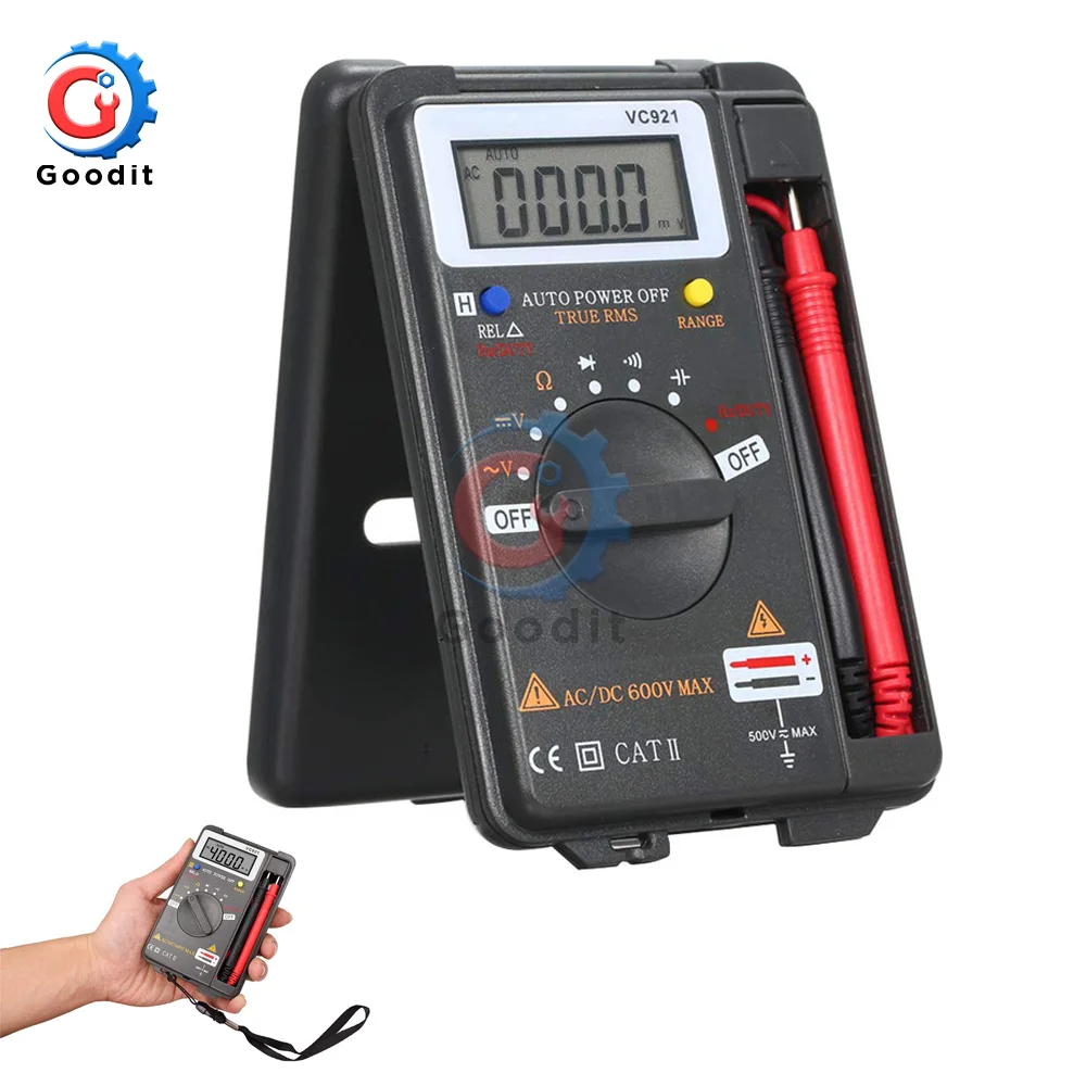 

Цифровой мультиметр VC921 Mini LCD, истинное среднеквадратичное значение, Автоматический диапазон, частота переменного/постоянного тока, напряж...