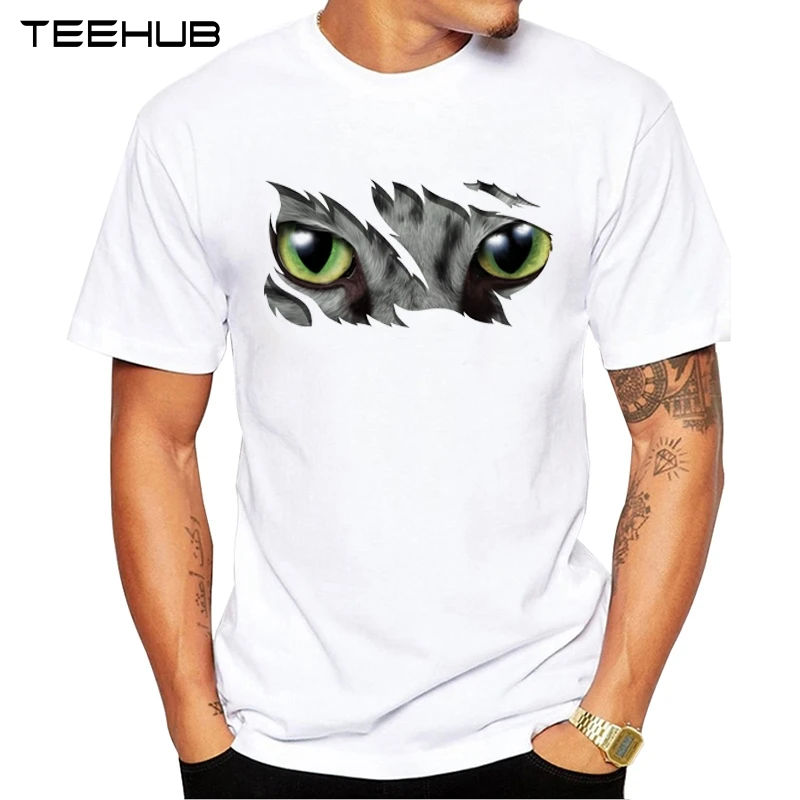 

TEEHUB Fashion Beast Within Men T-Shirt Hipster Inner Cat Printed Tops Short Sleeve Tee Cool T Shirts