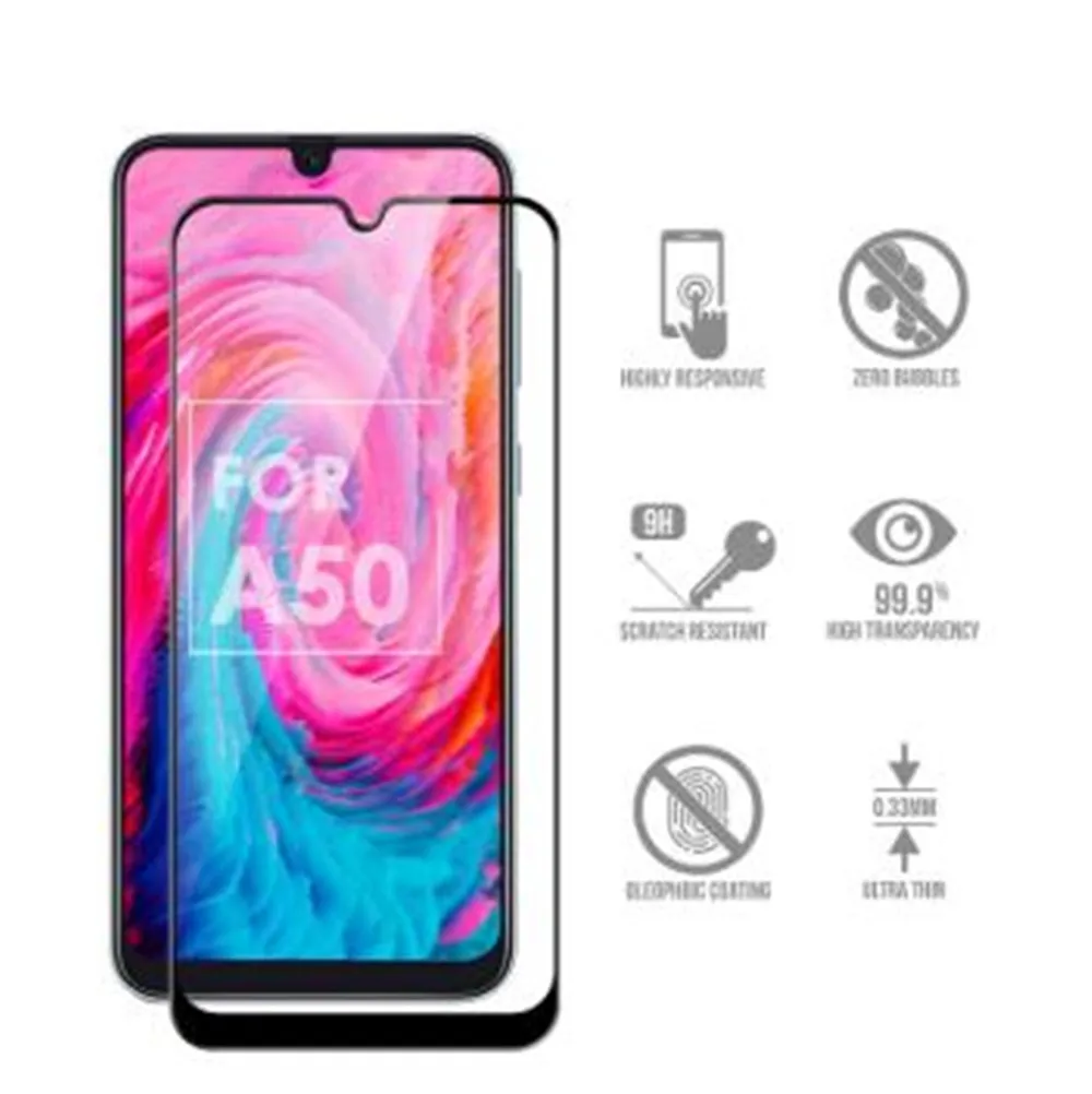 

Защитное стекло с полным покрытием для Samsung Galaxy A50 S, защитное закаленное стекло для Samsung Galaxy A50, защита экрана телефона